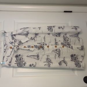 Cynthia Rowley 100% Linen button down skirt